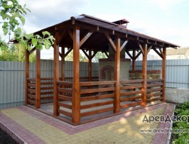 Открытая беседка с барбекю