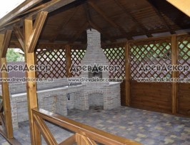 Беседка с  барбекю 5.0 x 4.0