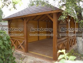Беседка с  барбекю 7.0 x 4.0