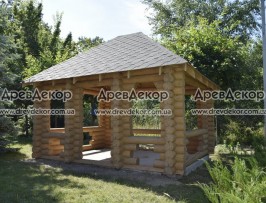 Беседка из оцилиндрованного бревна